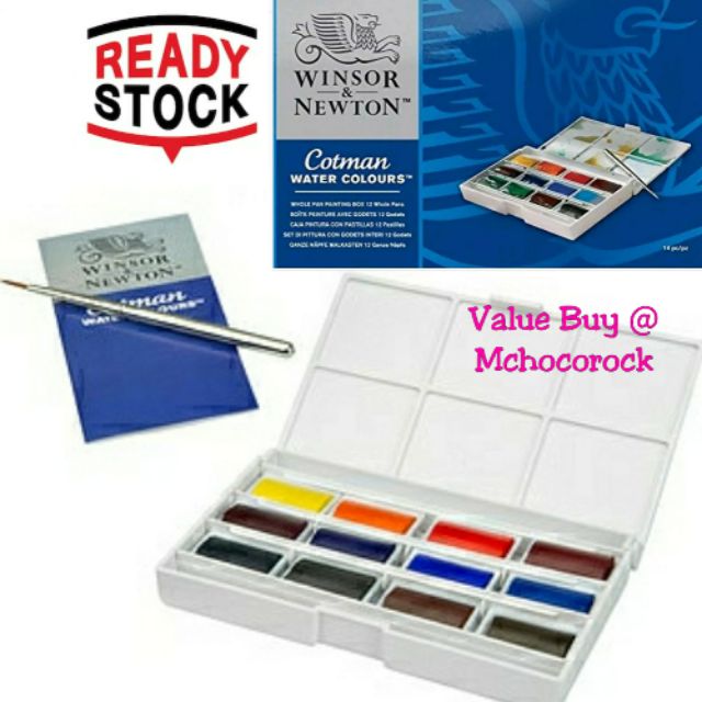 Winsor Newton Cotman 12 Whole Pans Watercolours Set Ready Stock ...