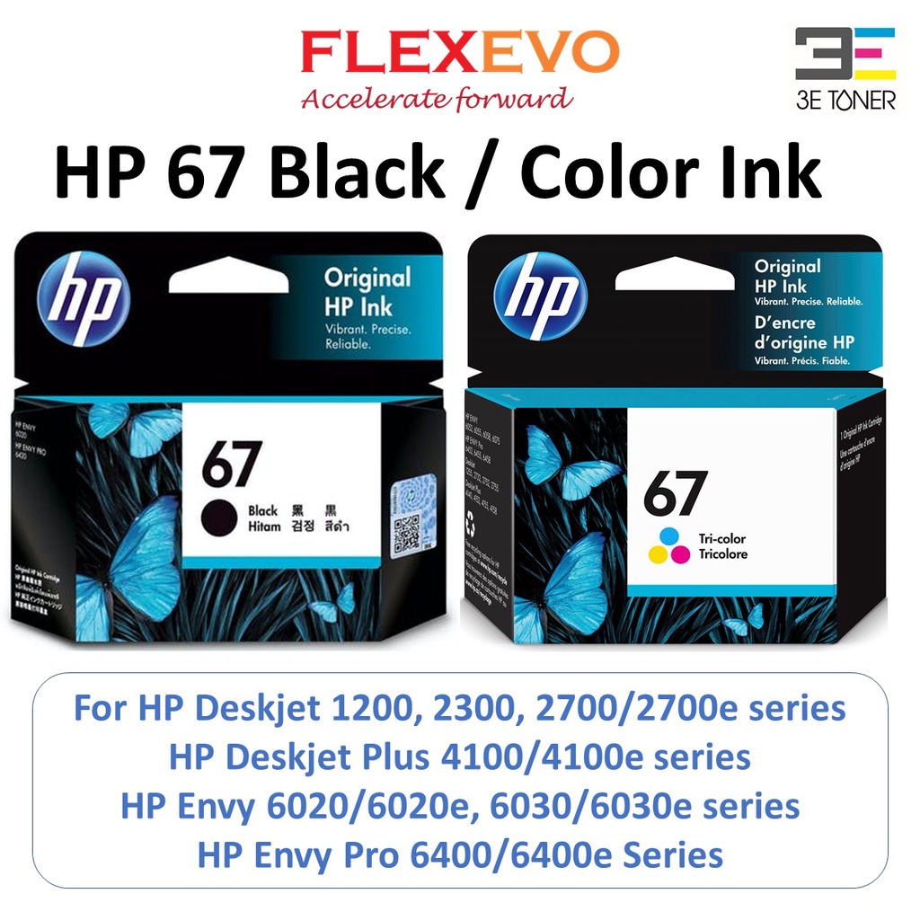 HP 67 67XL Black Tri Color Original Ink Cartridge HP Deskjet 1200 2300 