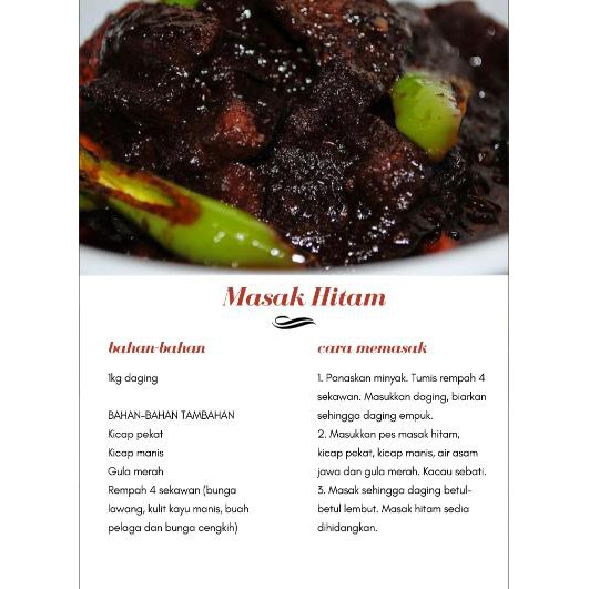 Resepi daging masak hitam utara