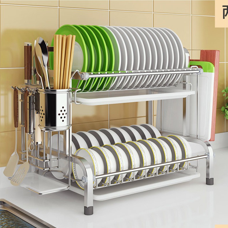Kitchen Rack 304 Stainless Steel Dish Rack Dish Drainer Rack Rak