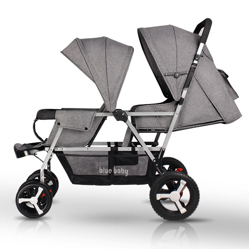 baby stroller sitting back and forth portable foldable double Twin seat stroller two-child baby stroller