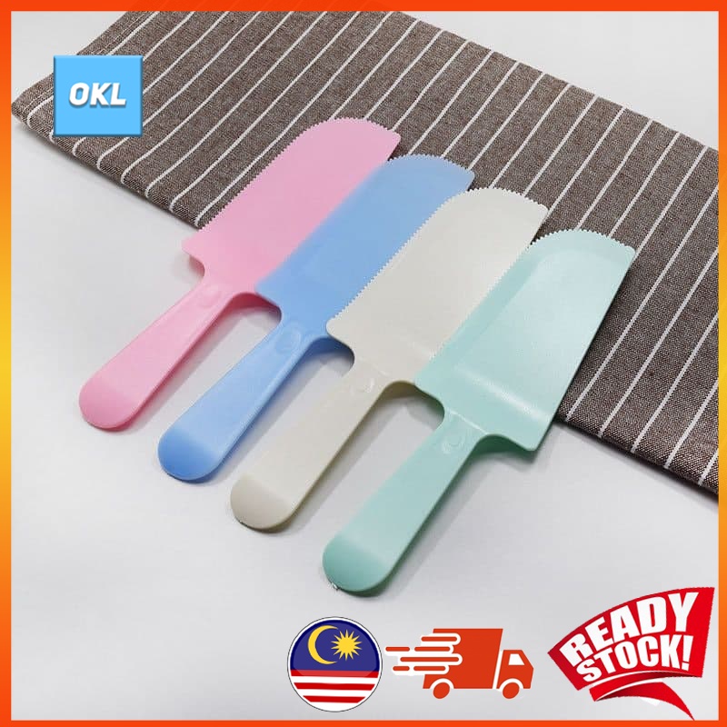 Plastic Cake Knife Cake Cutter Packaging Pisau Kek Plastik 7 Colors