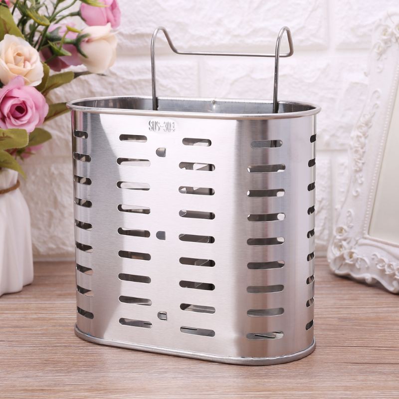 ღღ Stainless Steel Cutlery Holder Drainer Storage Spoon ...