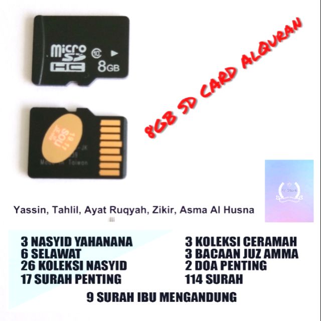 8GB SD Card Content Of 500++ Ayat Al-Quran 30 Juzuk and ...