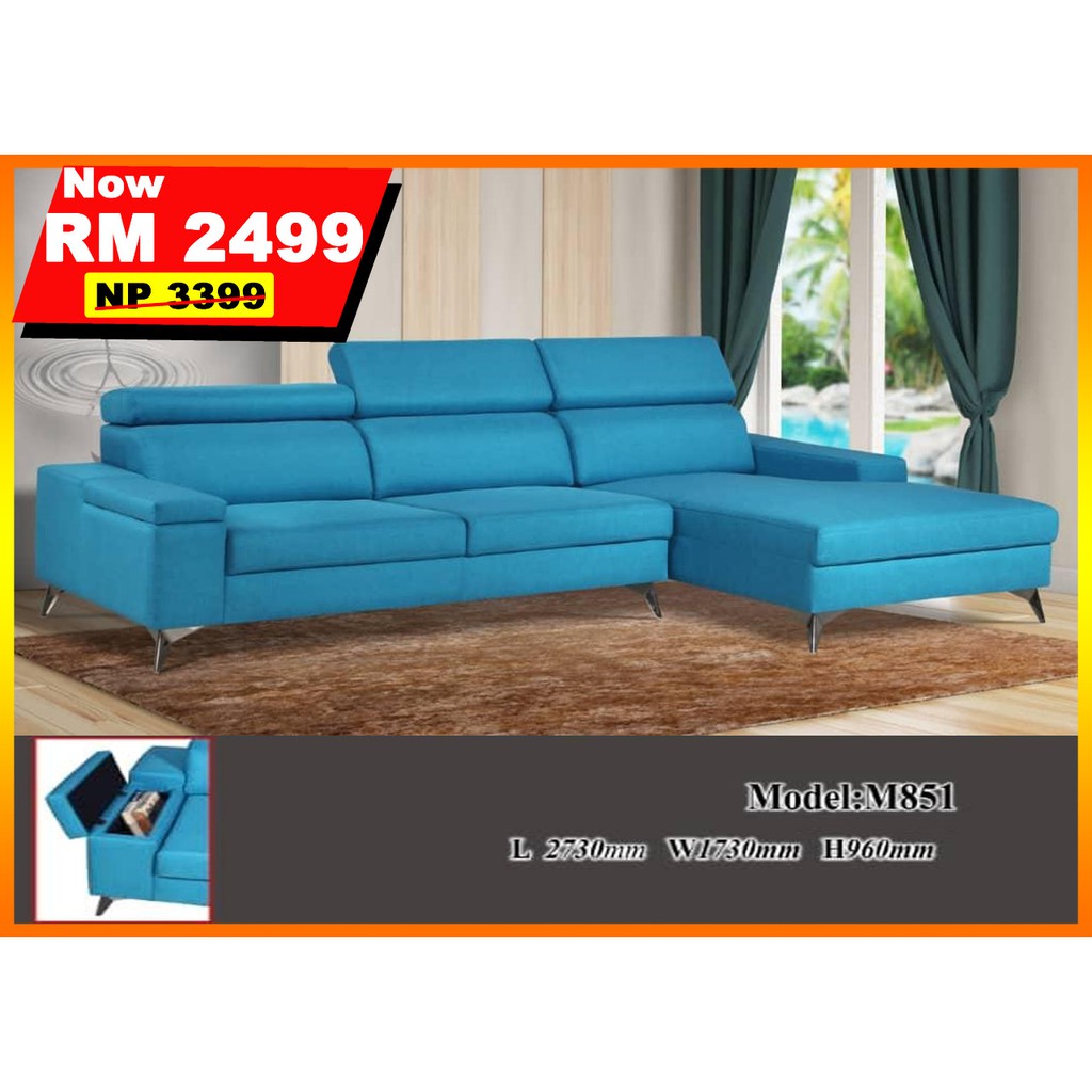 3 Seater Sofa With Storage By Luzano Furniture Shopee Malaysia