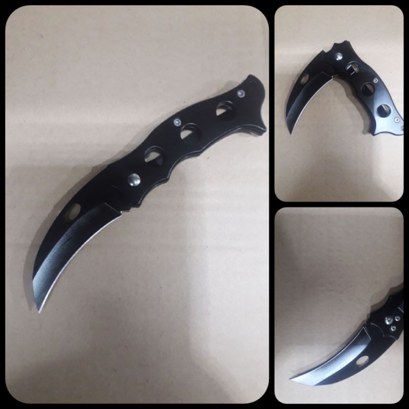 Knife 666 Black Folding Knife Shopee Malaysia shopee