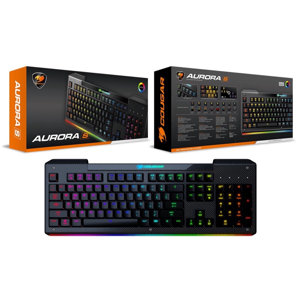 COUGAR AURORA S RGB BACKLIT GAMING KEYBOARD CGR AURORA S Shopee 