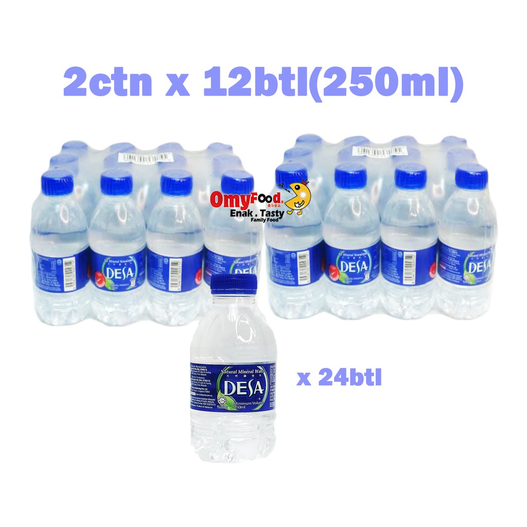 250ml x 24btl (2 Carton in 1 Set) Desa Natural Mineral Water / Summer Drinking Water Air Minuman
