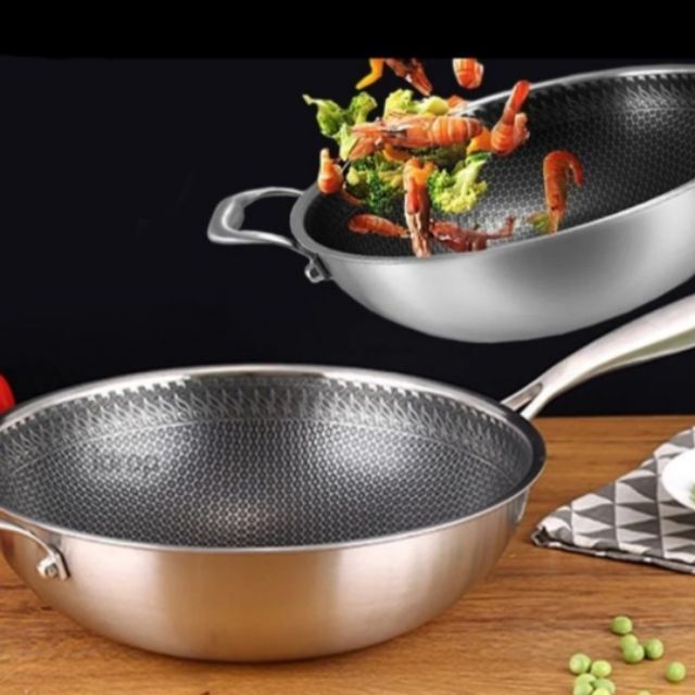 34CM Stainless Steel Non Stick Double Sided Honeycomb ...