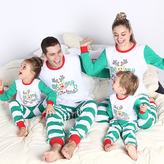 mom dad and baby matching christmas pajamas