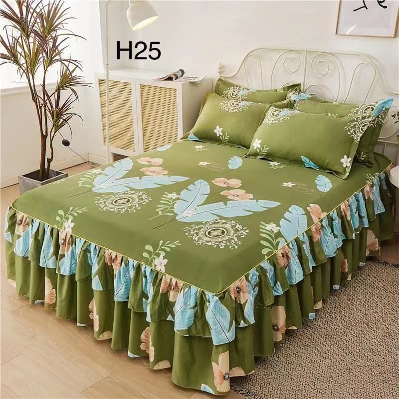 CLEAR STOCK3 IN 1 SET QUEEN SIZE ROPOL CADAR BEDSHEET