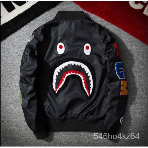 Japan Zip Aape Jacket Men Bape Shark Head MA1 Army Flight Bomber Coat Camouflage