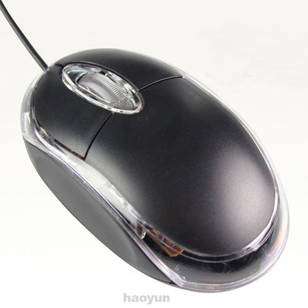 3D Mini USB Wired Optical Scroll Wheel Mouse Mice for PC Laptop Desktop Black