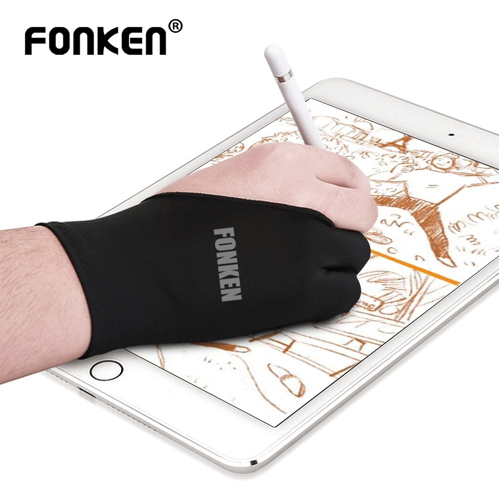 FONKEN Two Finger Unisex Painting Glove Drawing Glove AntiTouch Tablet