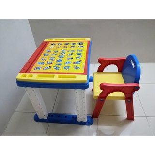 CHILDREN STUDY TABLE AND CHAIR KID MEJA  BELAJAR  BUDAK  FULL 