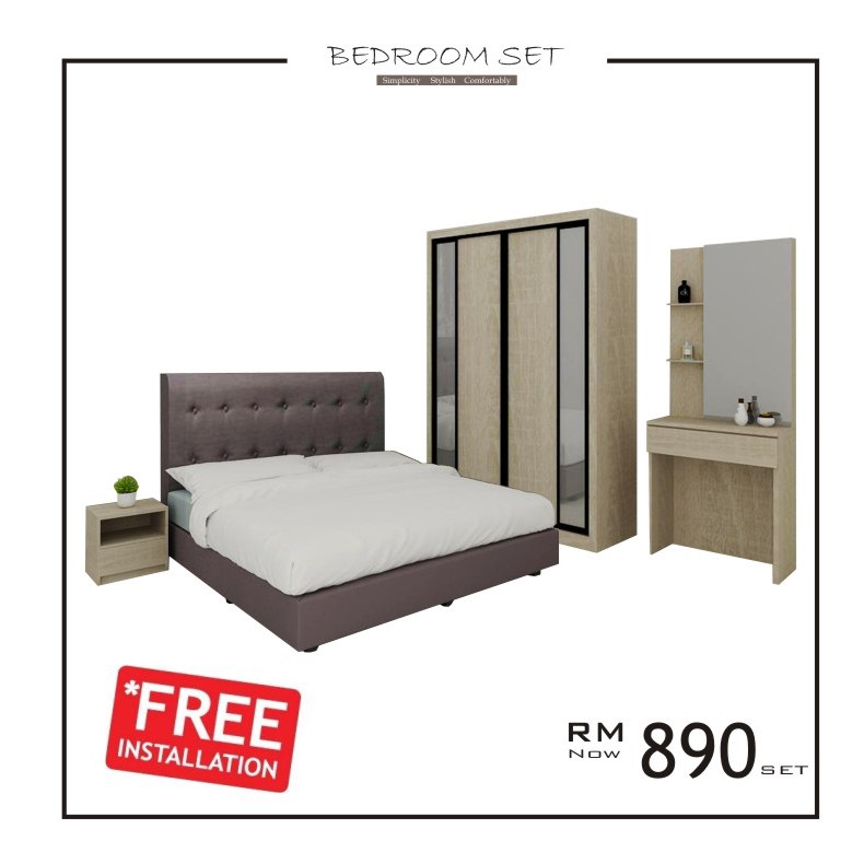 Set Bilik Tidur Bed Room Set Shopee Malaysia