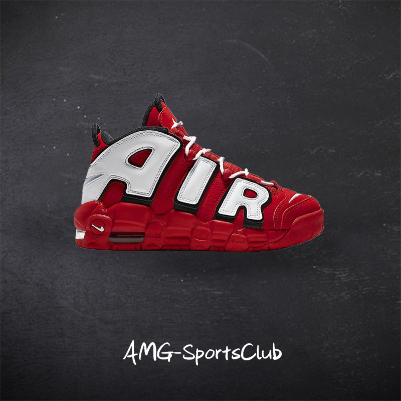 nike air more uptempo gs red black