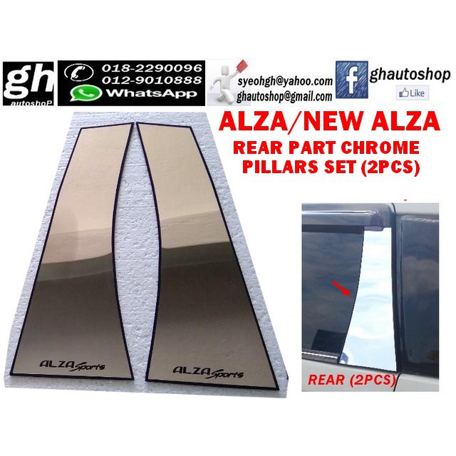 ALZA / NEW ALZA sporty rear part chrome aluminium pillars 