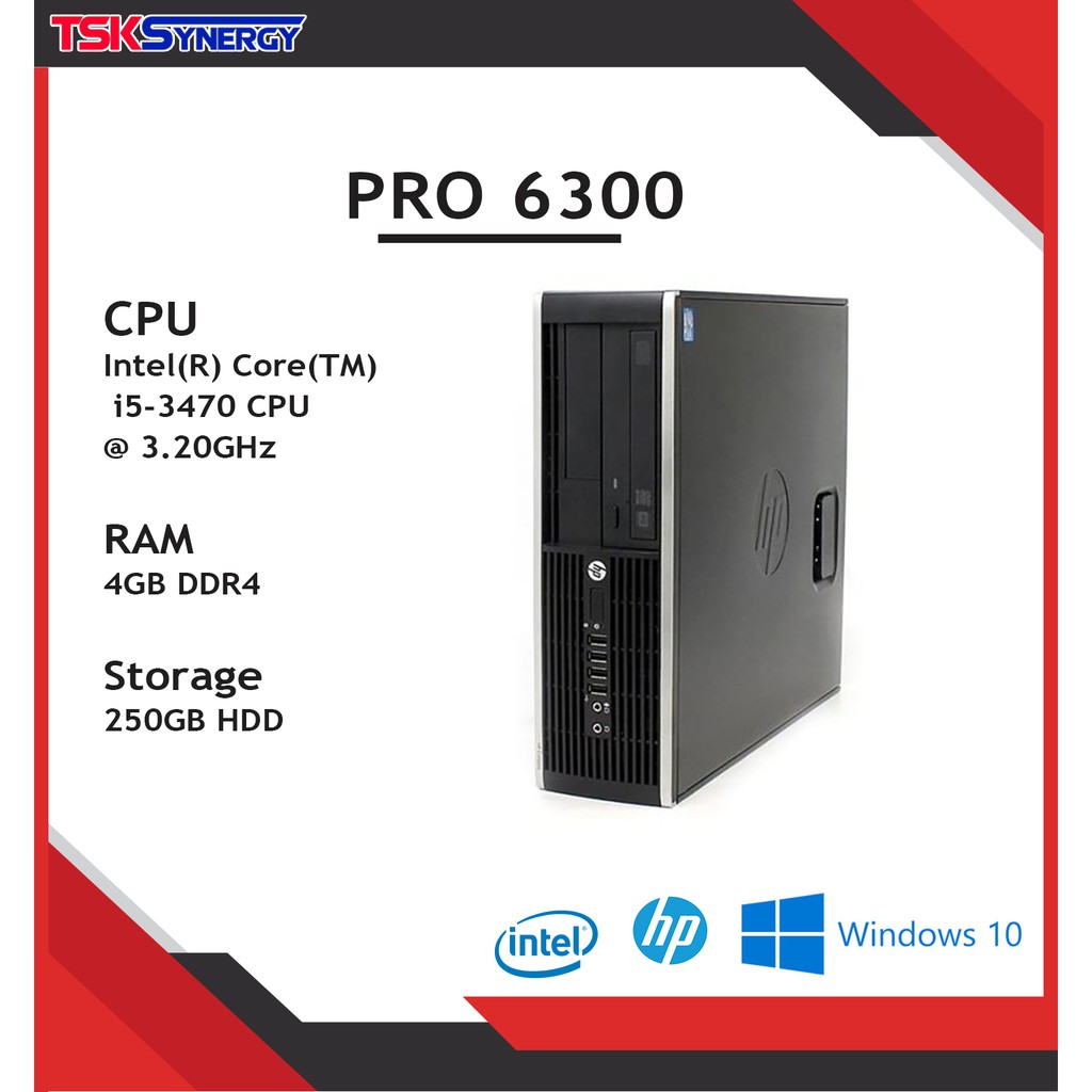 Hp 6300 Pro Sff Computer Intel Core I5 3470 3 2ghz 4gb Ddr3 250gb Hdd Shopee Malaysia