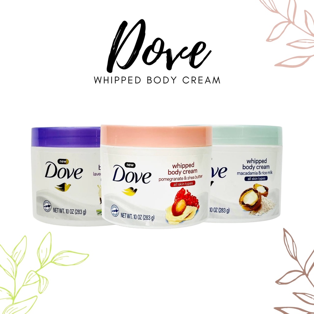 Dove Whipped Body Cream Body Lotion 283G For Dry Skin Macadamia and