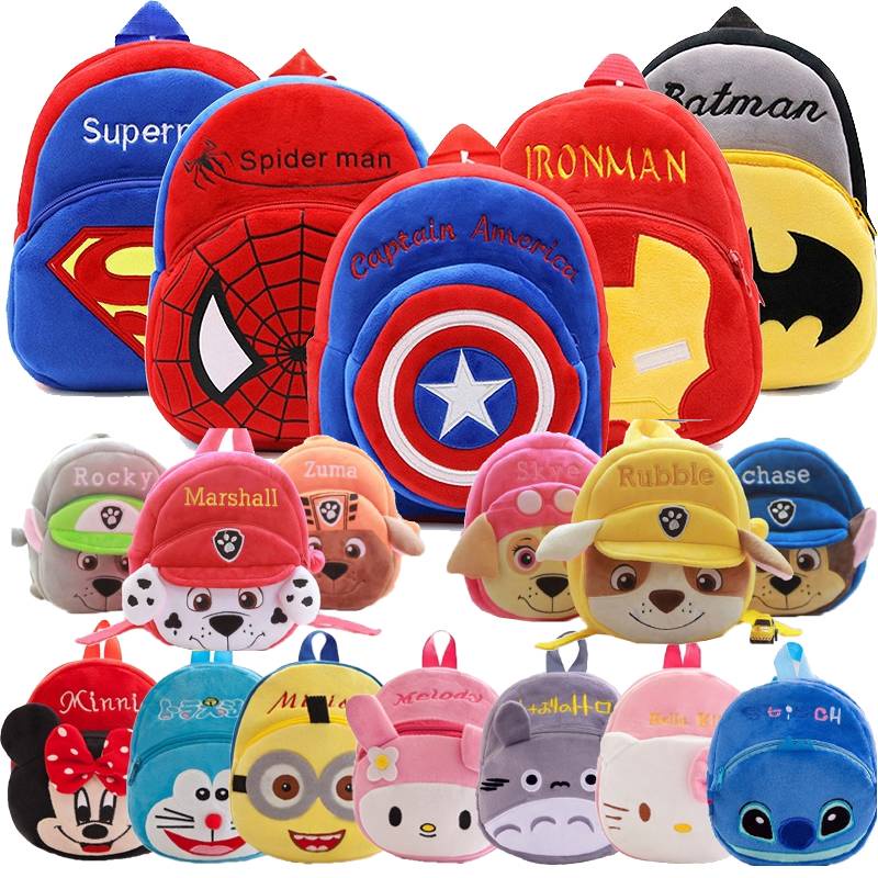 Plush Bag Baby Backpack 1-3 Years Tas Anak Marvel/Paw Patrol Doll Backpack Kindergarten Education Toys