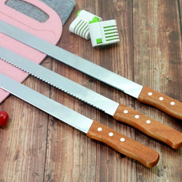 🇲🇾8,10,12INC Stainless Steel Bread Knife With Wood Handle