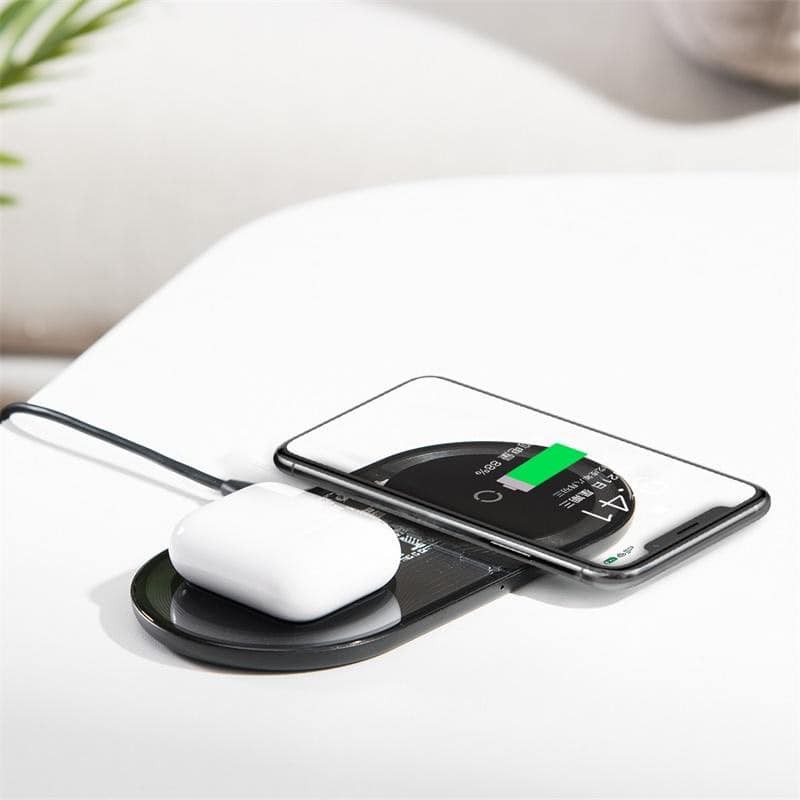 Baseus Simple 2in1 18w Max Transparent Special Edition Phones Wireless Charger Pods For Iphone Samsung Shopee Malaysia