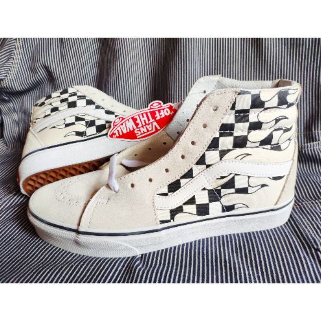 vans sk8 hi checker flame
