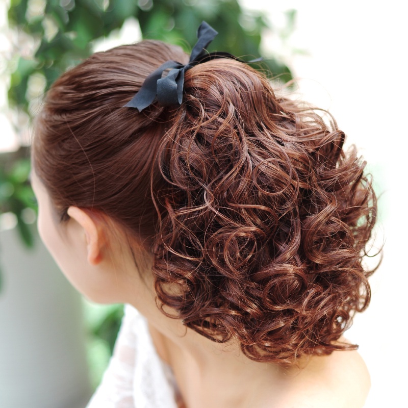 Short Curly Ponytail wig tie on hair tail | Shopee Malaysia