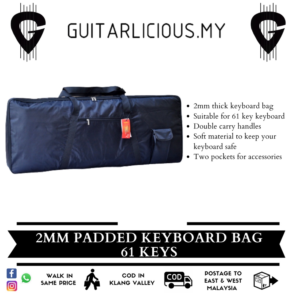 61 Keys Padded Keyboard Bag (2mm Padded) (KY01) 61keys electronic