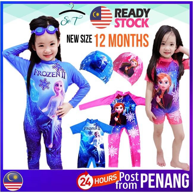 [#111]🇲🇾 PENANG READY STOCK🌸Kids Swimming Suits Elsa Anna Frozen 2 Swimsuits Swimwear Baju Renang Budak Baju Mandi Budak