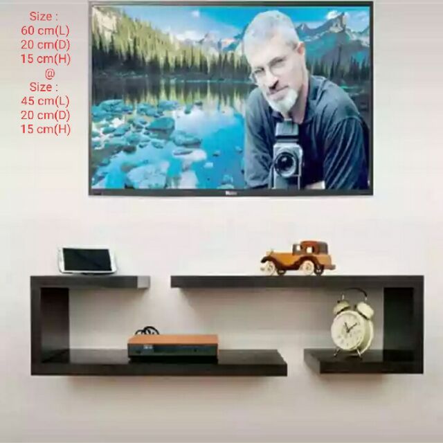 2pcs J Shelve Tv Shelves Cabinet Almari Ikea Storage Rack Ee Malaysia - Shelf For Under Wall Mounted Tv Ikea