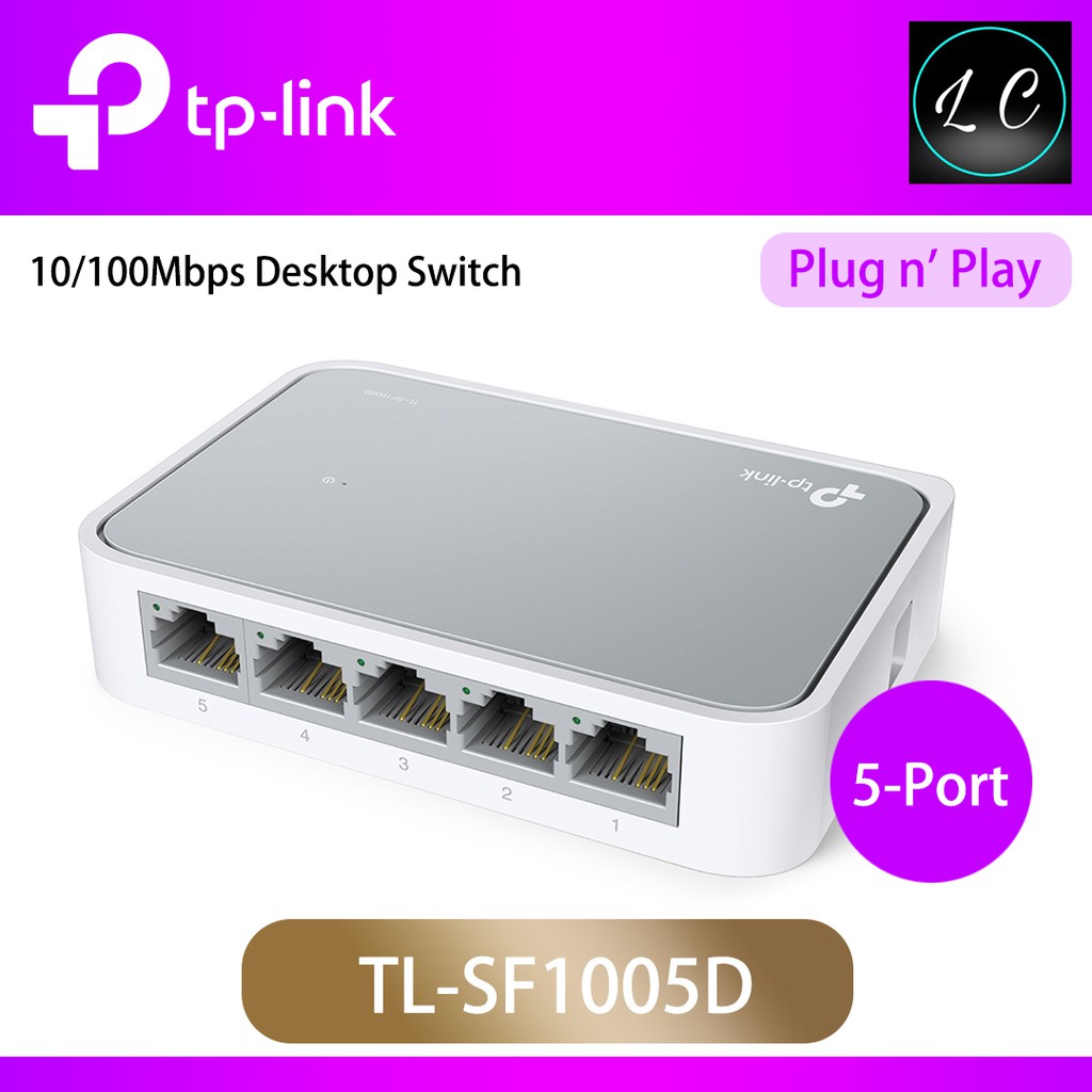 TP-LINK TL-SF1005D 5-Port 10 / 100Mbps Mini Desktop Network RJ45 LAN Switch SF1005D For Office Use