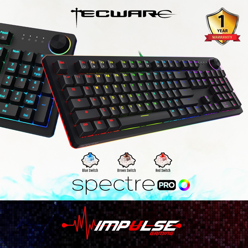 TECWARE Gaming Keyboard Spectre Pro RGB Backlit Mechanical Keyboard (1