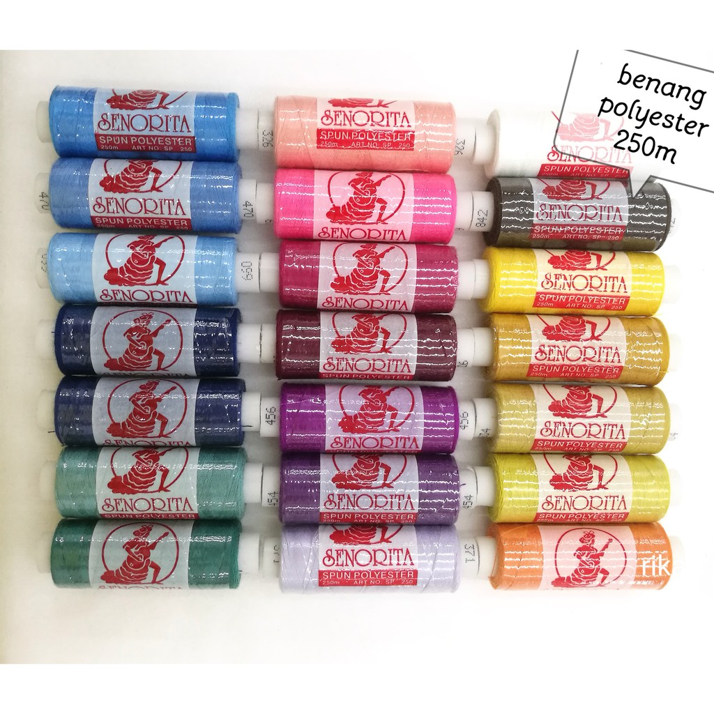  Benang  jahit  polyester 250m 50pc Shopee Malaysia