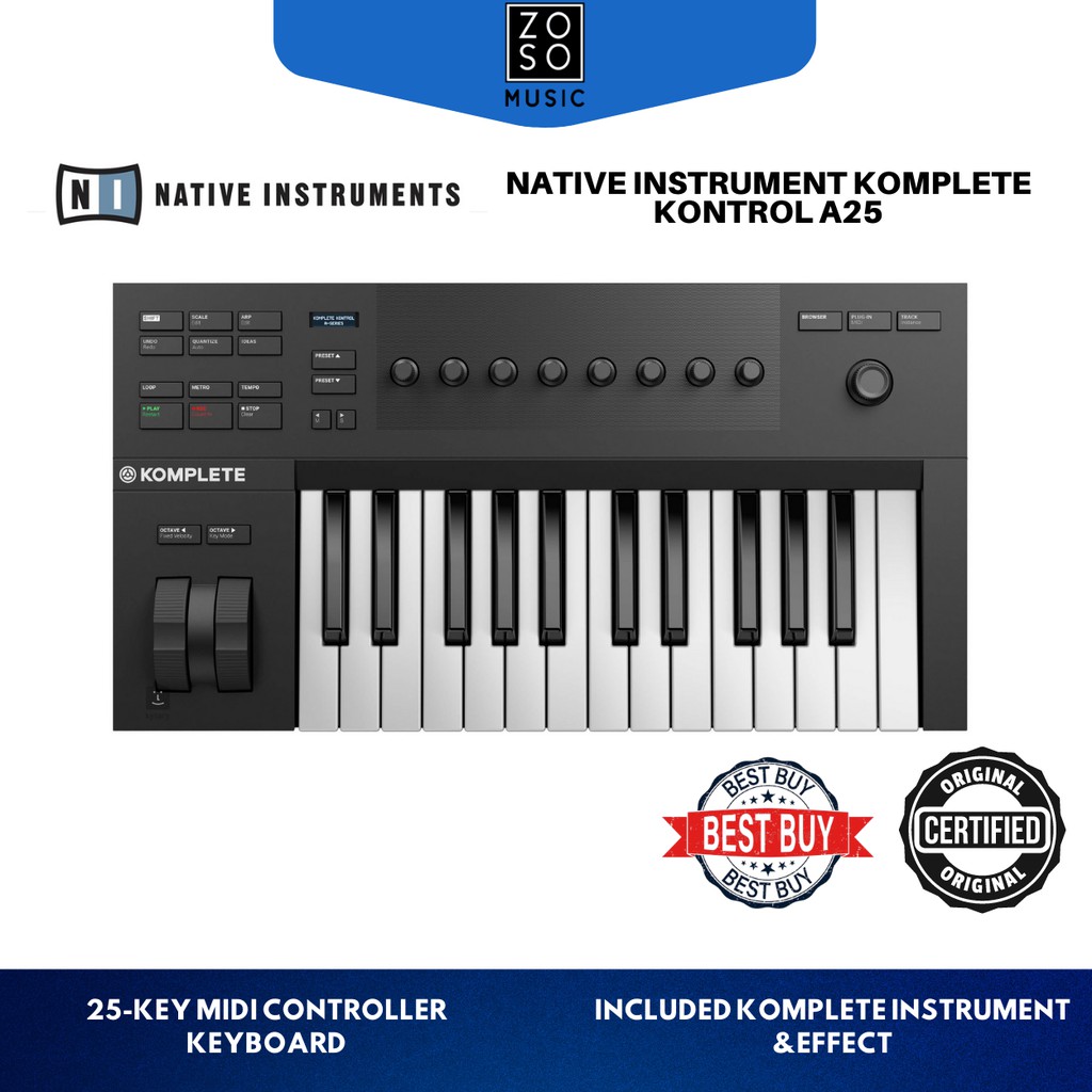 Native Instruments Komplete Kontrol A25/MIDI CONTROLLER/ZOSO MUSIC SABAH/KOTA KINABALU