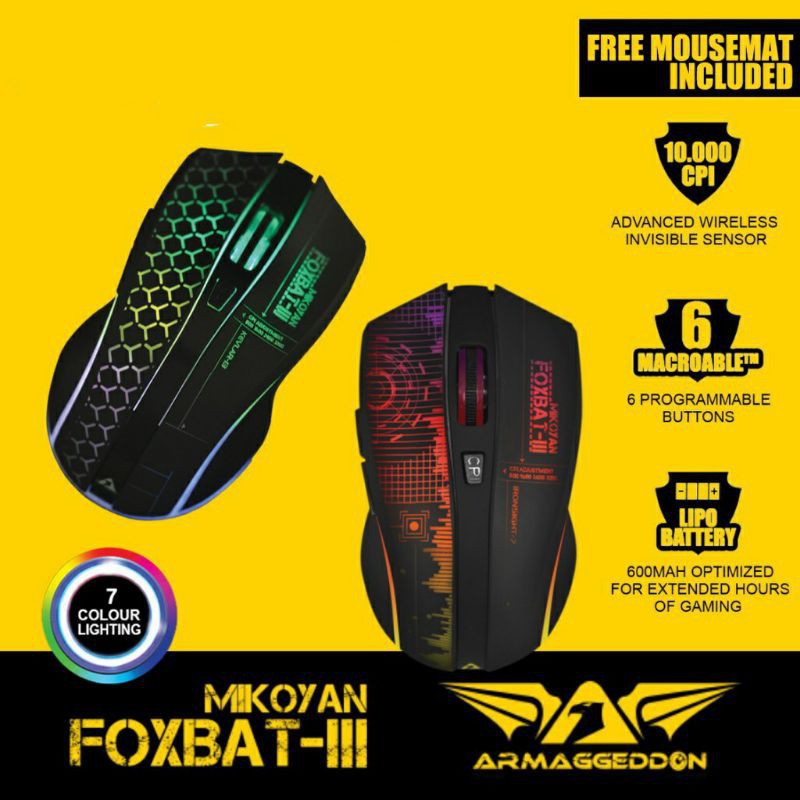 Armaggeddon Mikoyan Foxbat III Wireless Gaming Mouse 2.4G [ Free Mouse