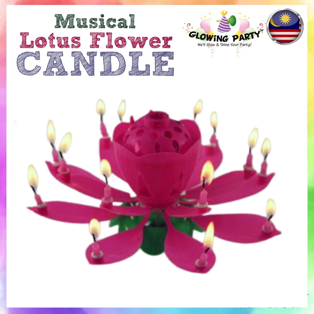 Candle Musical Lotus Flower Candle Shopee Malaysia