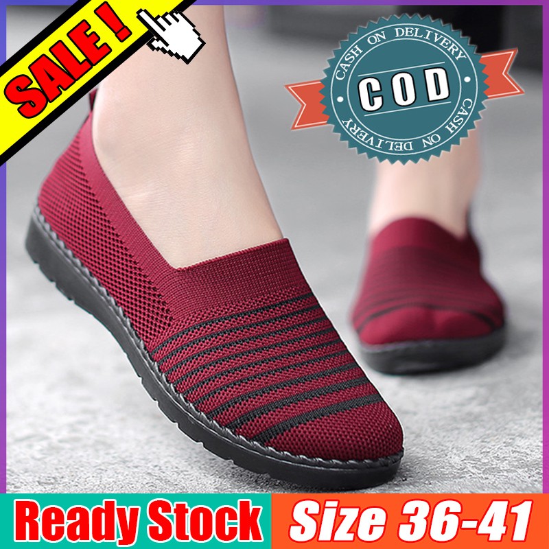 YEALON Flat Shoes Plus Size Kasut Sukan Wanita Flat Shoes ...