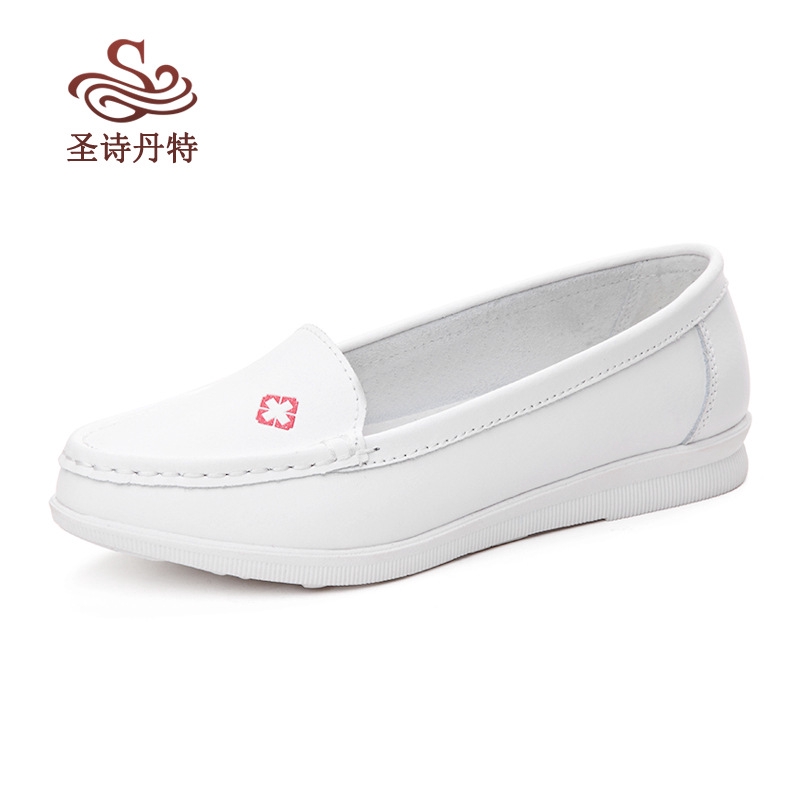 womens white leather nursing shoes