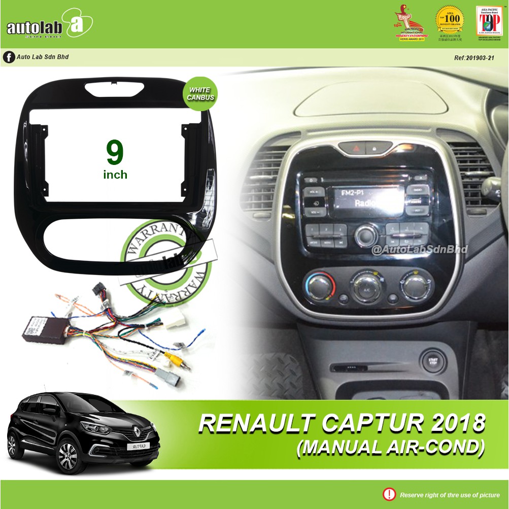 Android Player Casing 9" Renault Captur 2018 (Manual Air-Cond) with Canbus