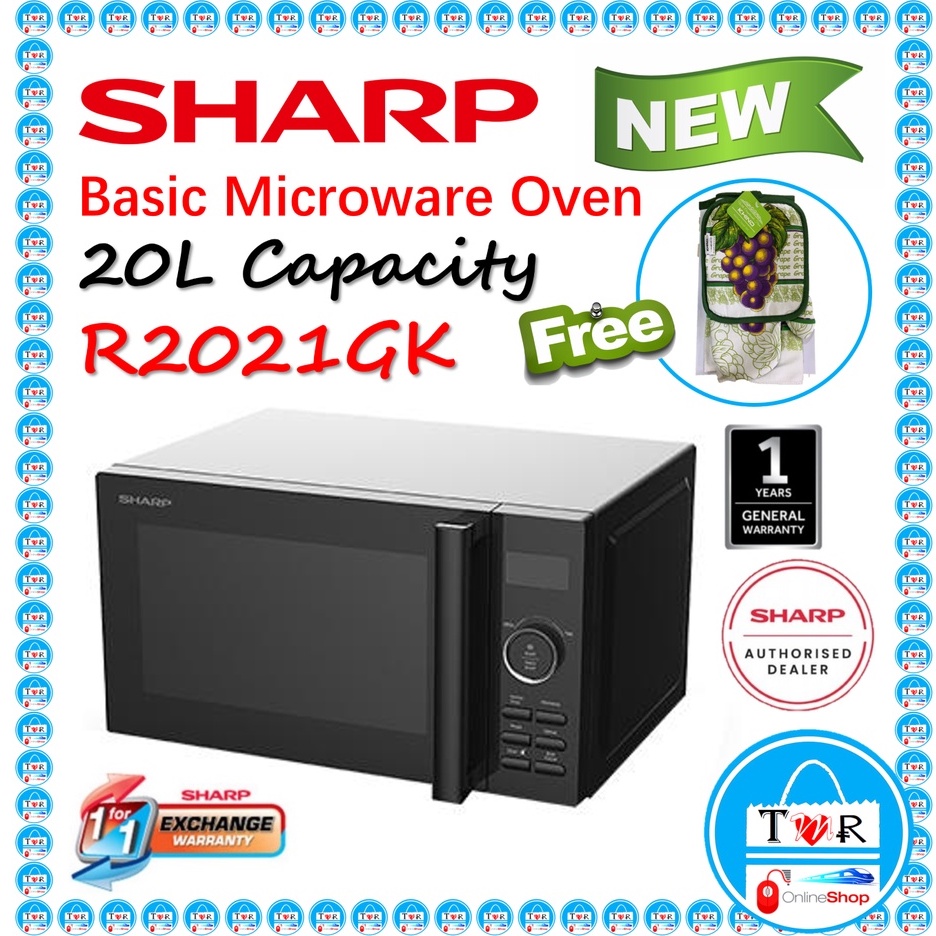 Sharp Microwave Oven Digital (20L) R2021GK/R3521GK 25L Free Kitchen Towel Set/Hisense/LG/Toshiba/Midea/Khind