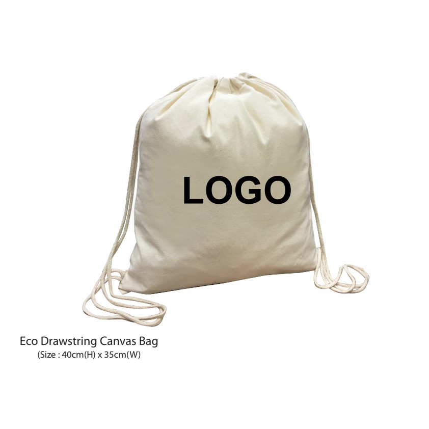 Canvas Drawstring Bag ( with personalized logo ) Shopee Malaysia