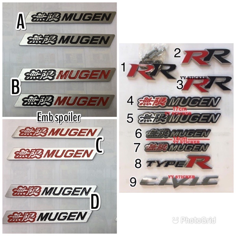 Honda Logo civic fd fc fn mugen RR TypeR Emblem Honda Type R mugen 