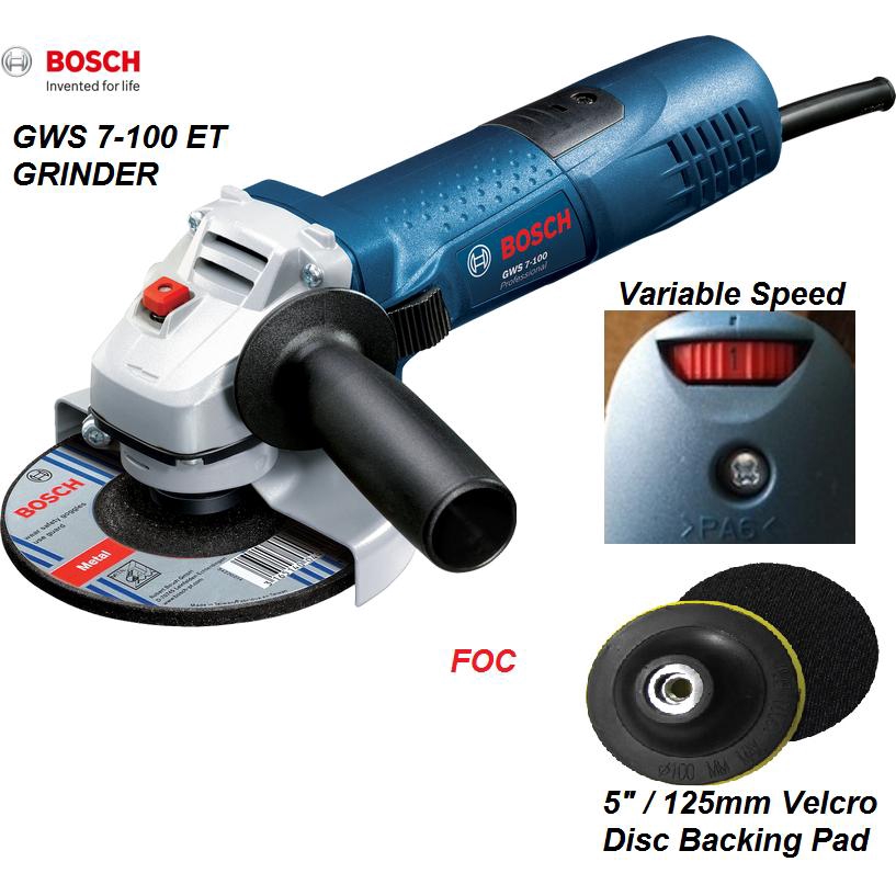 Bosch Gws 7 100 Et 100mm Angle Grinder With Variable Speed Control