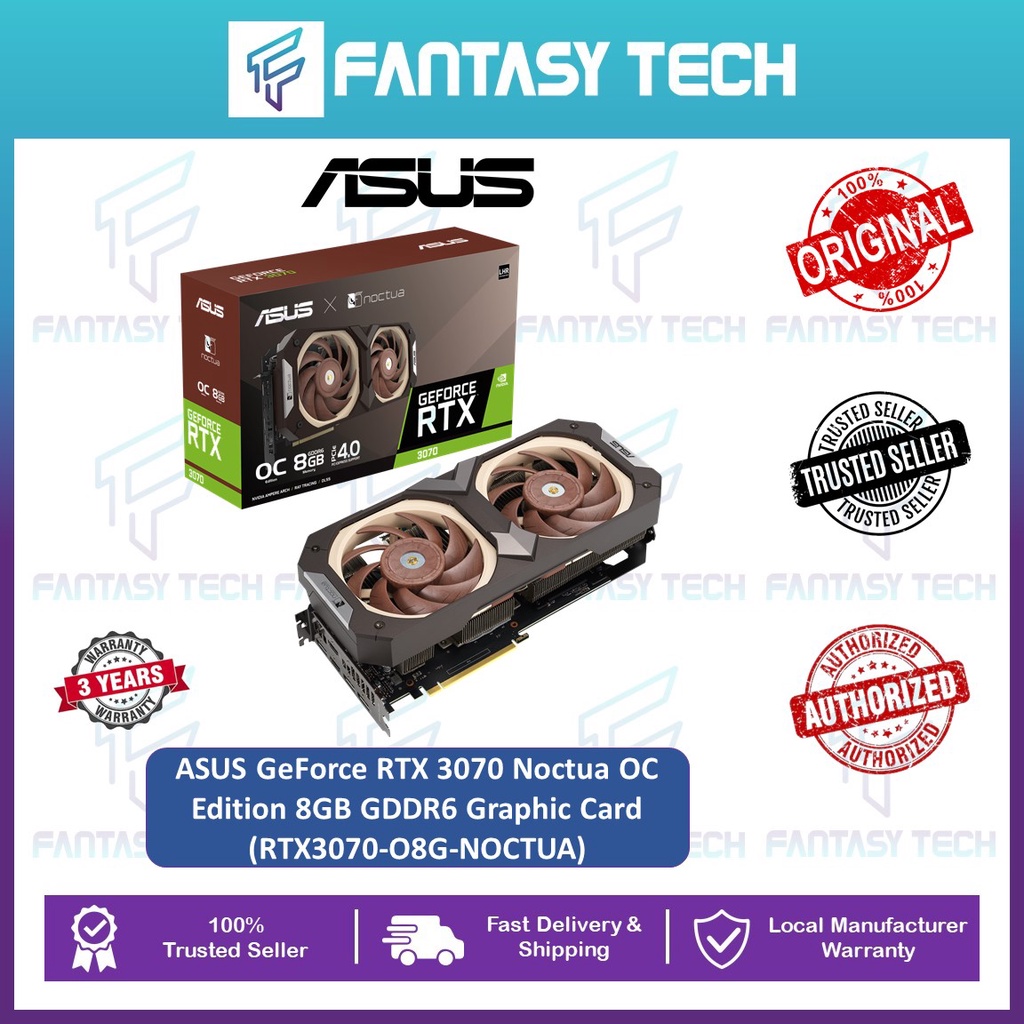 ASUS GeForce RTX 3070 Noctua OC Edition 8GB GDDR6 Graphic Card (RTX3070 ...