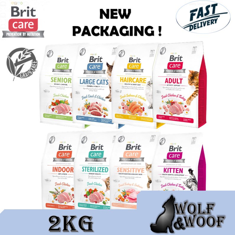 Brit Care Grain Free Cat Food 2kg (Kitten, Adult, Senior, Indoor, Large