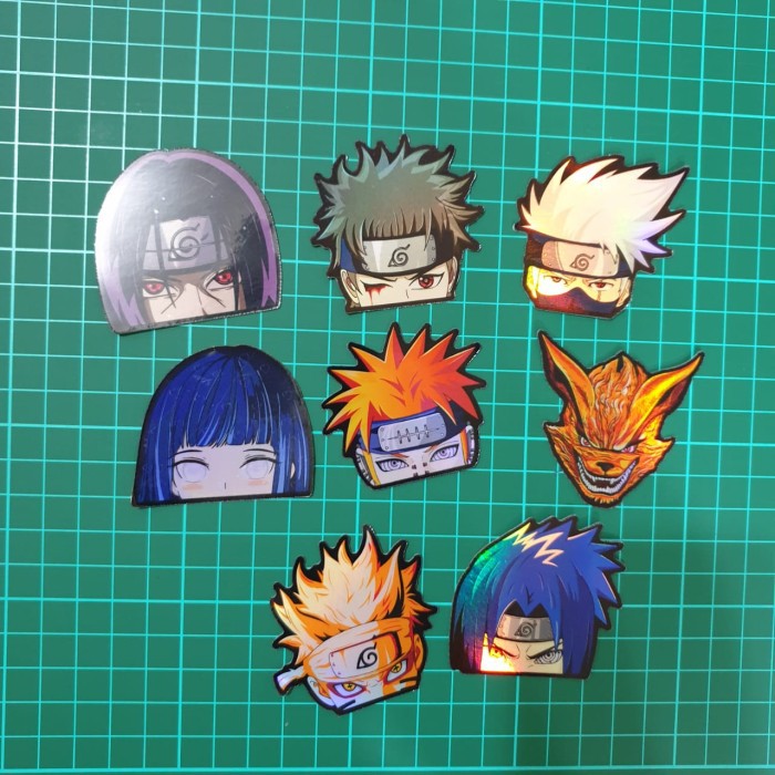 anime hologram sticker naruto set 8pcs shopee malaysia