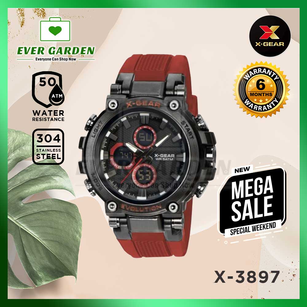 Evergarden X-Gear M-3897 Men Watch Digital Waterproof Clock Men Army Military Digital Watch Color:07.lava black