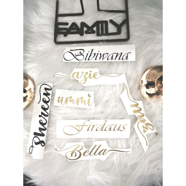 HOT SALESSticker Custom Name | Thermos | Handphone | Kalis air | Organizer | STICKER ONLY | ORACAL 651 | Vanyl Sticker